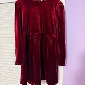 INC International Concepts Velvet Kids Dress - Deep Red